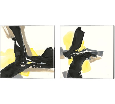 Black and Yellow 2 Piece Canvas Print Set by Chris Paschke