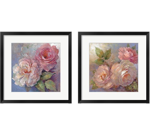 Roses on Blue 2 Piece Framed Art Print Set by Peter McGowan