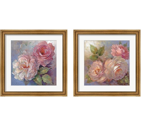 Roses on Blue 2 Piece Framed Art Print Set by Peter McGowan