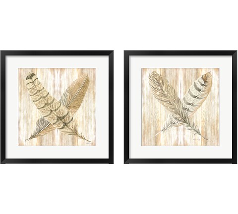 Feathers Crossed 2 Piece Framed Art Print Set by Cindy Jacobs