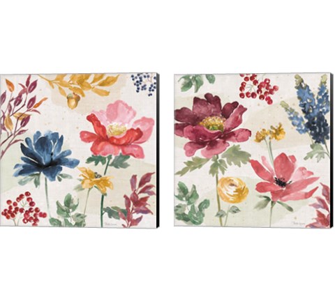 Watercolor Fall  2 Piece Canvas Print Set by Beth Grove