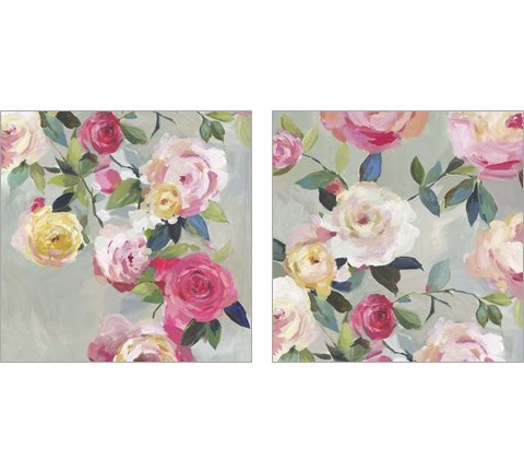 Cascade of Roses 2 Piece Art Print Set by Asia Jensen