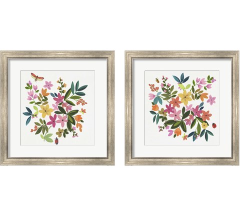 Folky Flowers 2 Piece Framed Art Print Set by Asia Jensen