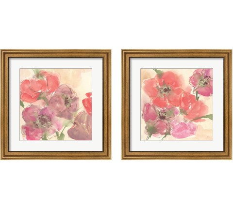 Coral Blooms 2 Piece Framed Art Print Set by Chris Paschke