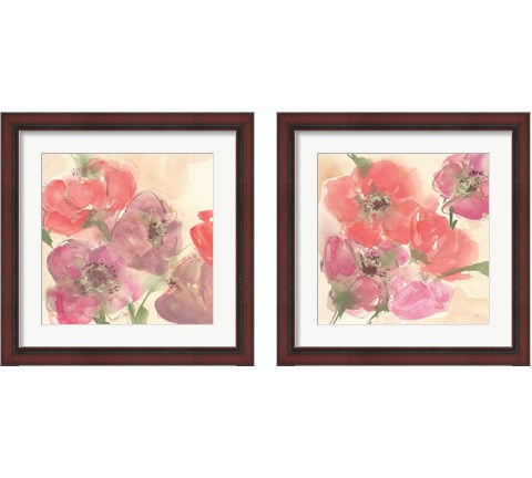 Coral Blooms 2 Piece Framed Art Print Set by Chris Paschke