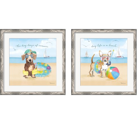 Summer Paws 2 Piece Framed Art Print Set by Beth Grove