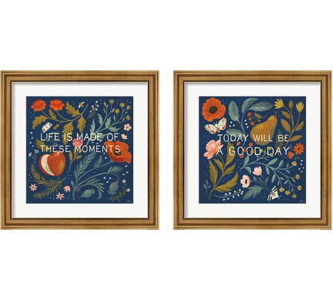 Blue Botanical 2 Piece Framed Art Print Set by Janelle Penner