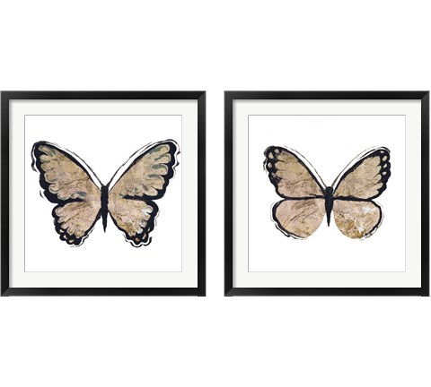 Flutter Gold 2 Piece Framed Art Print Set by Elizabeth Medley