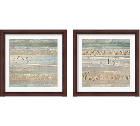 Flying Beach Birds 2 Piece Framed Art Print Set by Dan Meneely