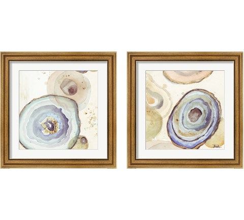 Agates Flying Square 2 Piece Framed Art Print Set by Patricia Pinto