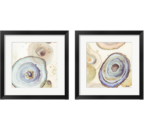 Agates Flying Square 2 Piece Framed Art Print Set by Patricia Pinto