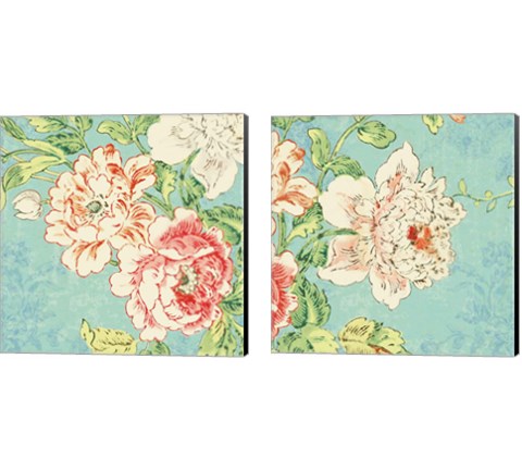 Cottage Roses Bright 2 Piece Canvas Print Set by Sue Schlabach