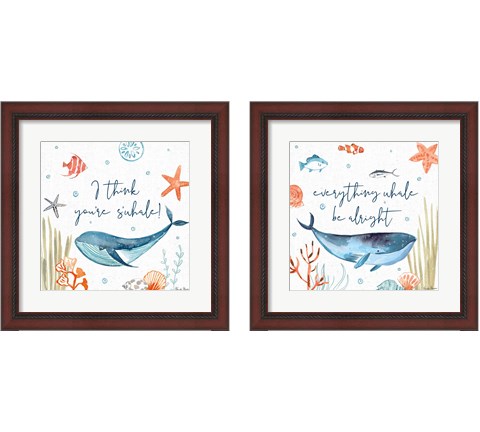 Whale Tale 2 Piece Framed Art Print Set by Farida Zaman