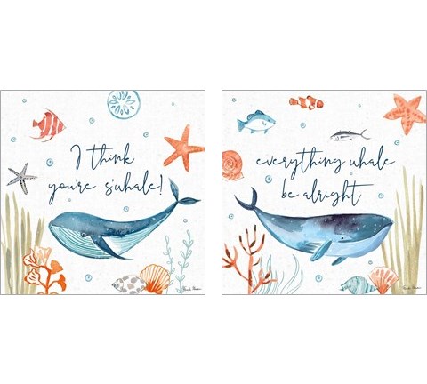 Whale Tale 2 Piece Art Print Set by Farida Zaman