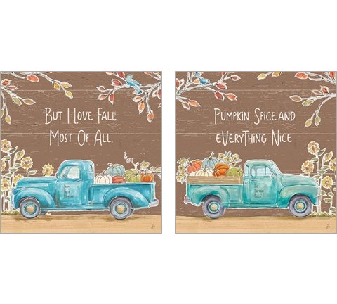 Fall Market on Walnut 2 Piece Art Print Set by Daphne Brissonnet