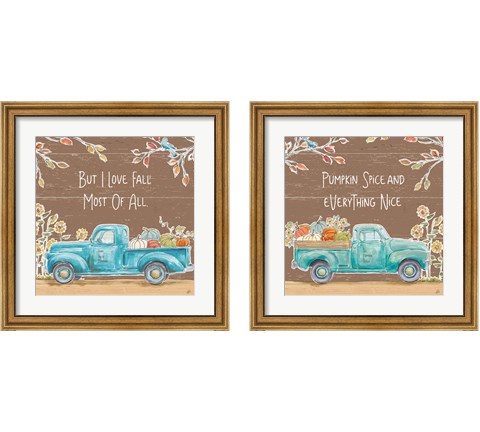 Fall Market on Walnut 2 Piece Framed Art Print Set by Daphne Brissonnet