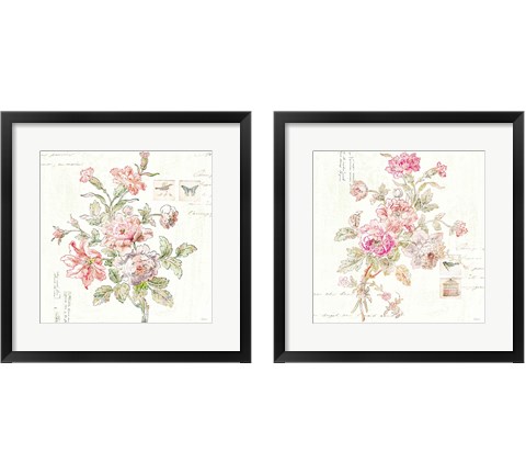 Cottage Roses  2 Piece Framed Art Print Set by Sue Schlabach