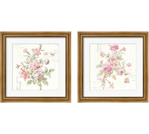 Cottage Roses  2 Piece Framed Art Print Set by Sue Schlabach