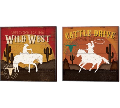 Cattle Drive 2 Piece Canvas Print Set by Jennifer Pugh