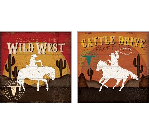 Cattle Drive 2 Piece Art Print Set by Jennifer Pugh