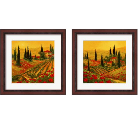 Poppies of Toscano 2 Piece Framed Art Print Set by Art Fronckowiak