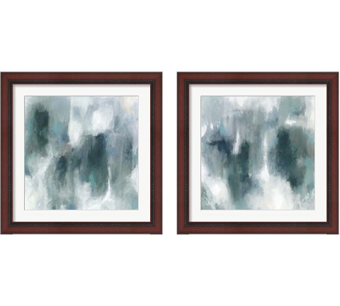 Teal Tempest 2 Piece Framed Art Print Set by Victoria Borges