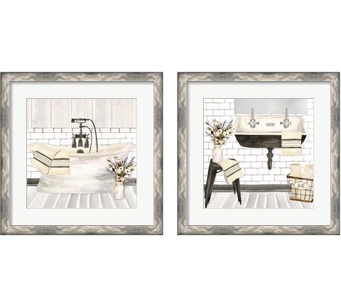 Farmhouse Bathroom 2 Piece Framed Art Print Set by Tara Reed