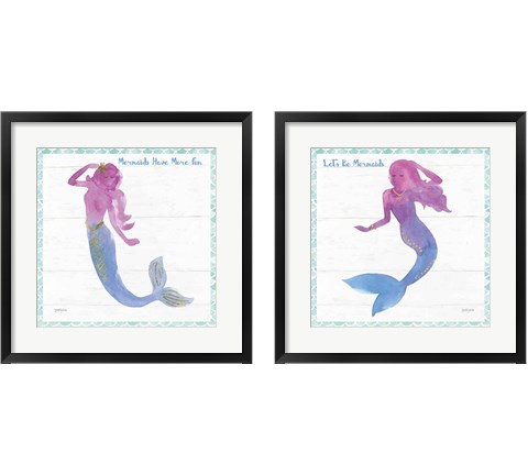 Mermaid Friends 2 Piece Framed Art Print Set by Jenaya Jackson