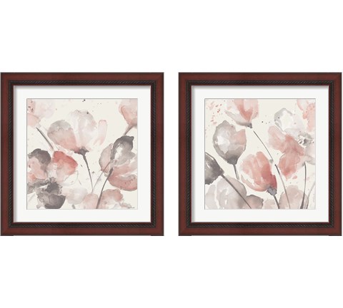 Neutral Pink Floral  2 Piece Framed Art Print Set by Lanie Loreth