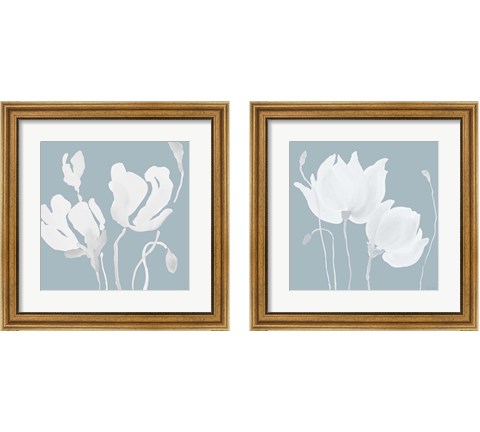 White Floral Sway 2 Piece Framed Art Print Set by Lanie Loreth