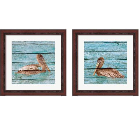 Wood Pelican 2 Piece Framed Art Print Set by Kathy Mansfield