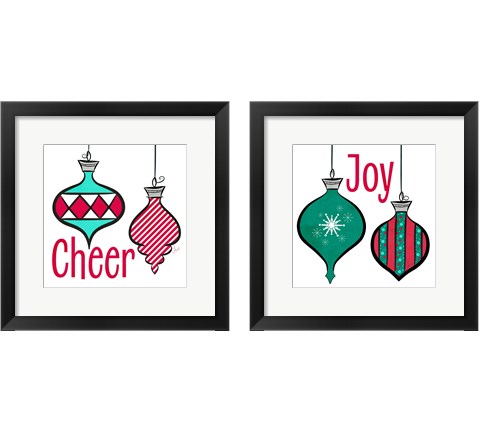 Joyful Christmas Ornaments 2 Piece Framed Art Print Set by Andi Metz