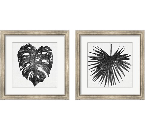 Dark Leaf Palm 2 Piece Framed Art Print Set by Patricia Pinto
