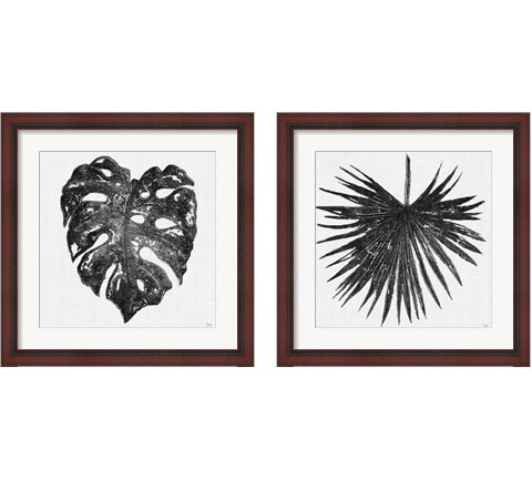 Dark Leaf Palm 2 Piece Framed Art Print Set by Patricia Pinto