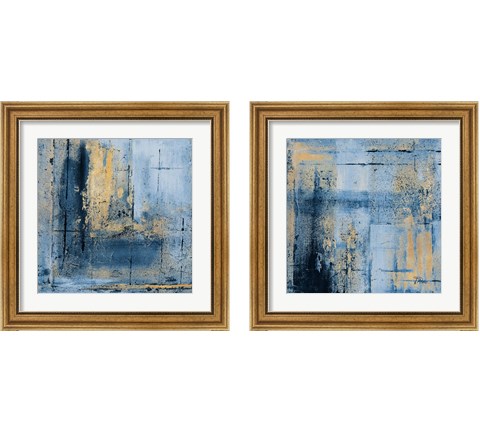 Golden Blues 2 Piece Framed Art Print Set by Patricia Pinto