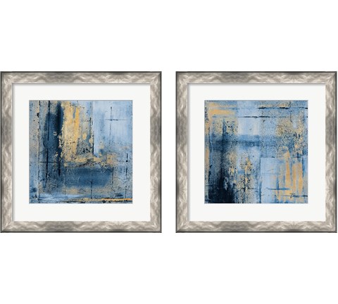 Golden Blues 2 Piece Framed Art Print Set by Patricia Pinto