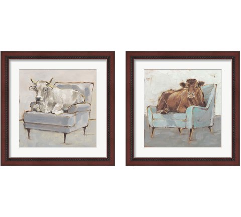 Moo-ving In 2 Piece Framed Art Print Set by Ethan Harper