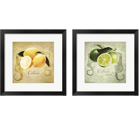 Vintage Lemons & Limes 2 Piece Framed Art Print Set by Bluebird Barn