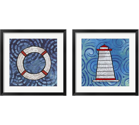 Whimsy Coastal 2 Piece Framed Art Print Set by Bluebird Barn