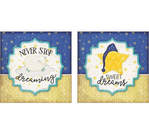 Never Stop Dreaming 2 Piece Art Print Set by Jennifer Pugh