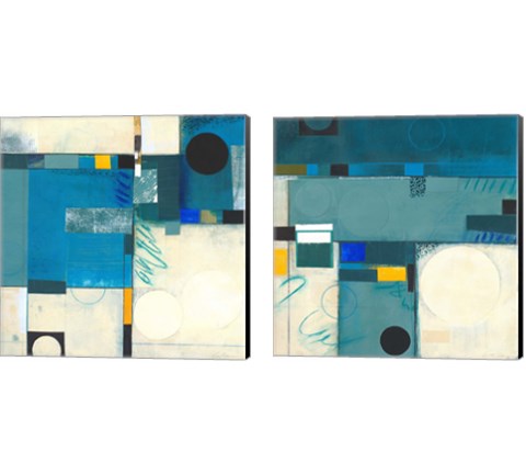 Calypso Blue 2 Piece Canvas Print Set by Deborah Colter