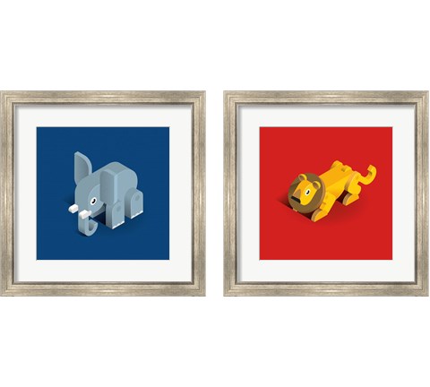 Kids Animal 2 Piece Framed Art Print Set by Bo Virkelyst Jensen