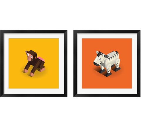 Kids Animal 2 Piece Framed Art Print Set by Bo Virkelyst Jensen