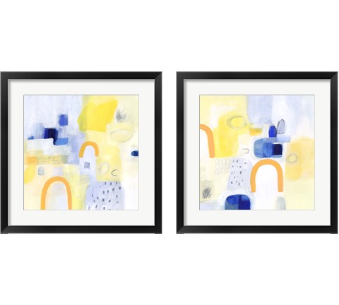 Butterscotch and Blue 2 Piece Framed Art Print Set by Victoria Borges