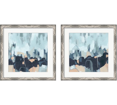 Abstracted Indigo Skyline 2 Piece Framed Art Print Set by June Erica Vess