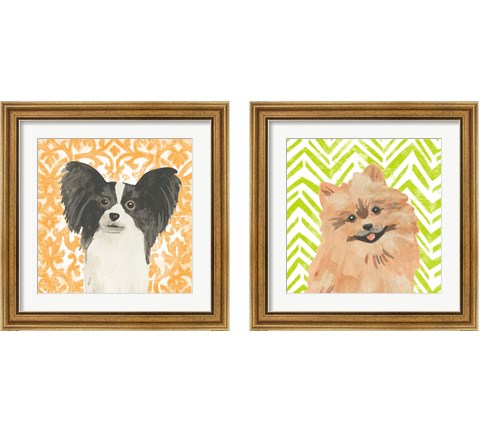 Parlor Pooches 2 Piece Framed Art Print Set by June Erica Vess