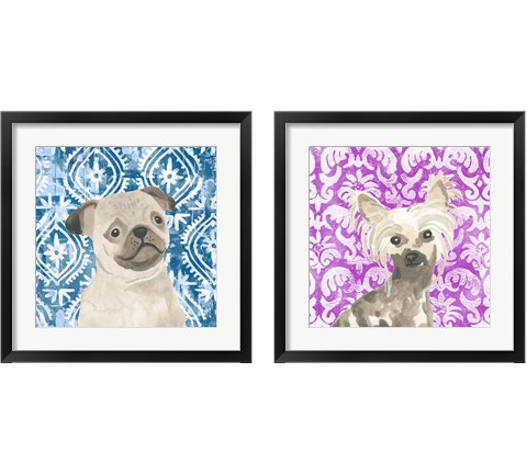 Parlor Pooches 2 Piece Framed Art Print Set by June Erica Vess