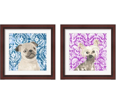 Parlor Pooches 2 Piece Framed Art Print Set by June Erica Vess