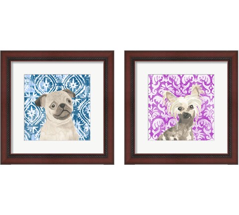 Parlor Pooches 2 Piece Framed Art Print Set by June Erica Vess