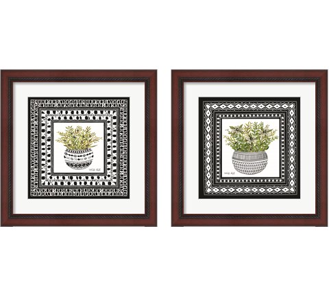 Aztec Floral 2 Piece Framed Art Print Set by Cindy Jacobs